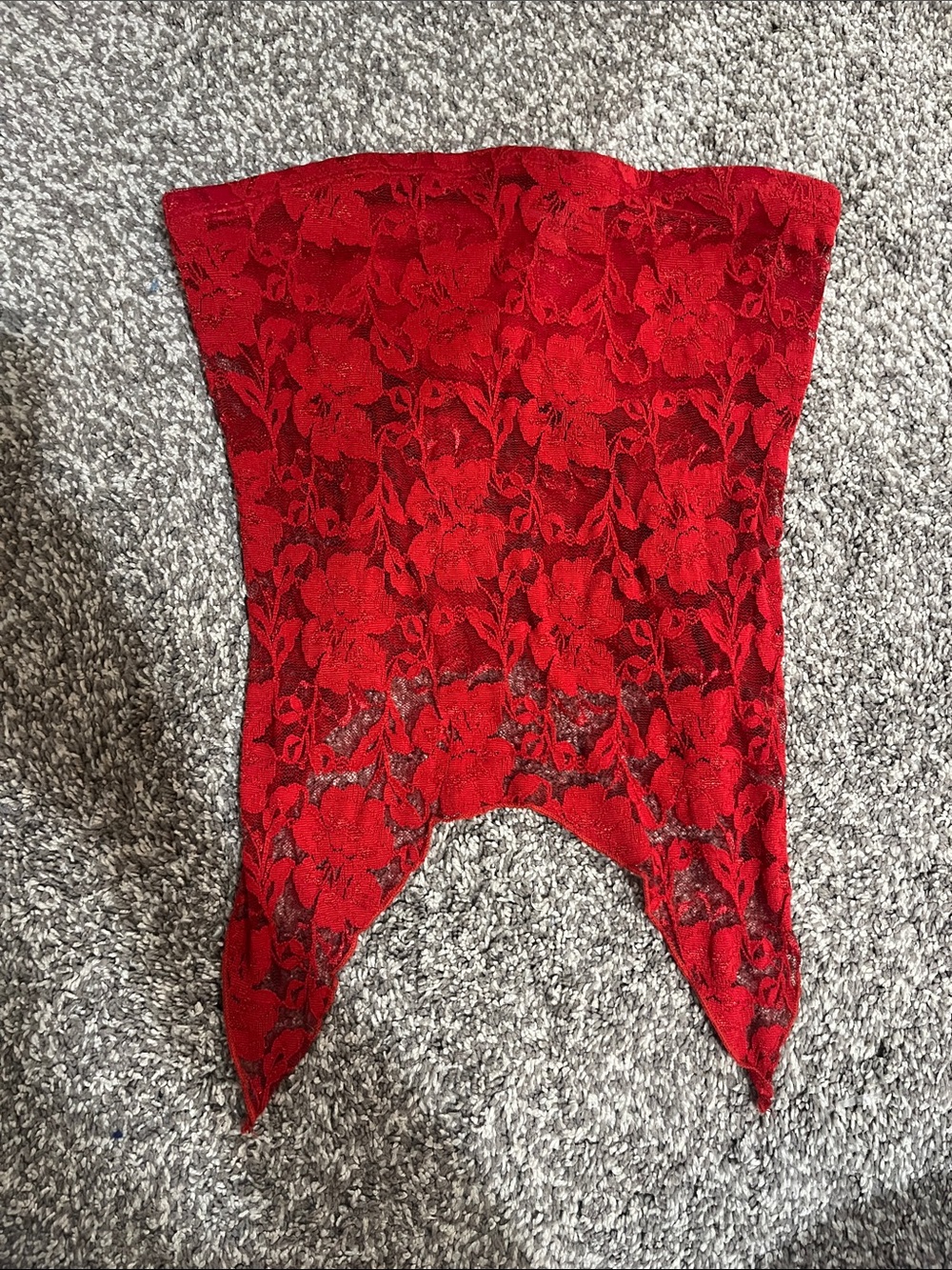 Urban Outfitters Red Lace Floral Strapless Corset Top